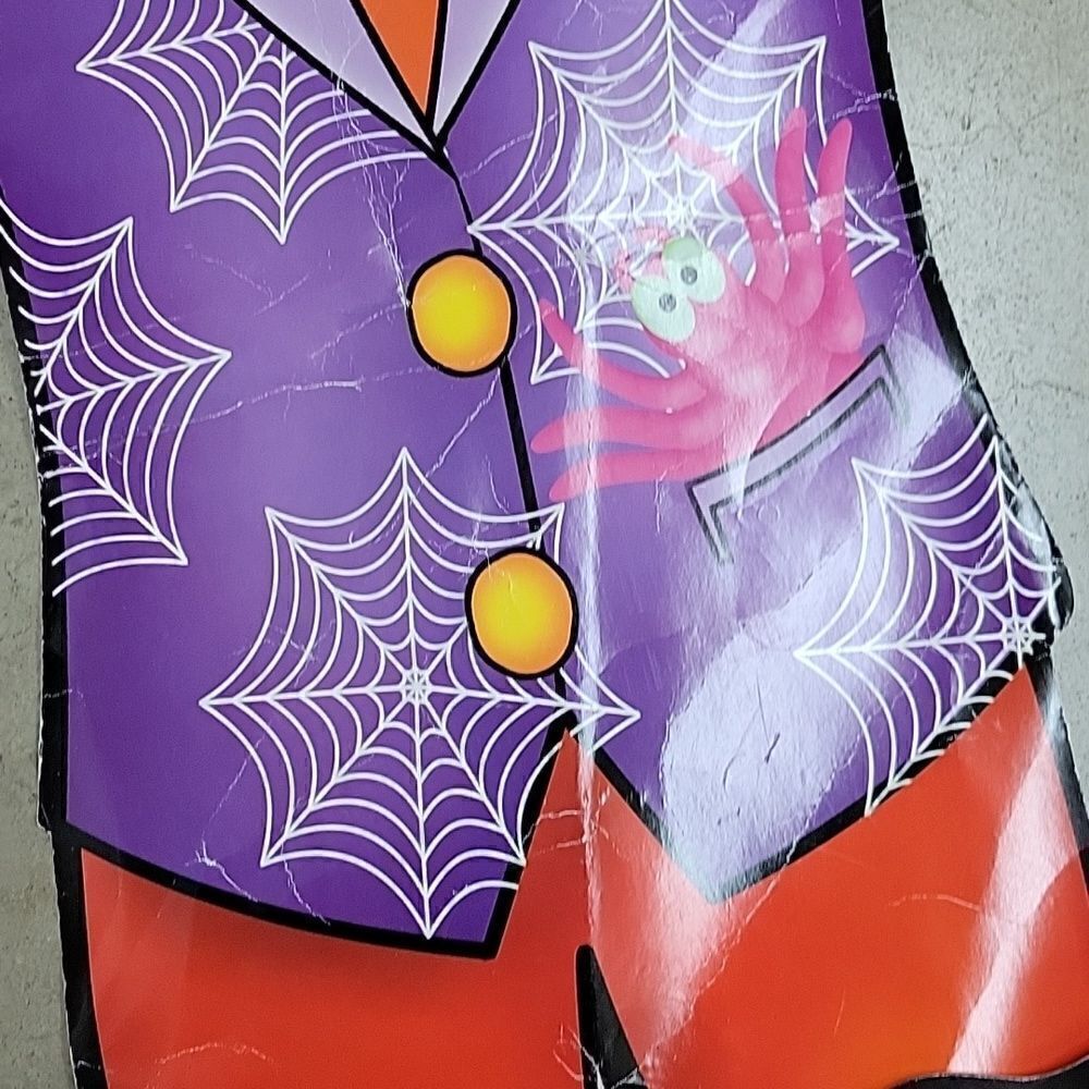 Vintage posable die cut Halloween witch, pumpkin man, plus banner - Picture 6 of 11